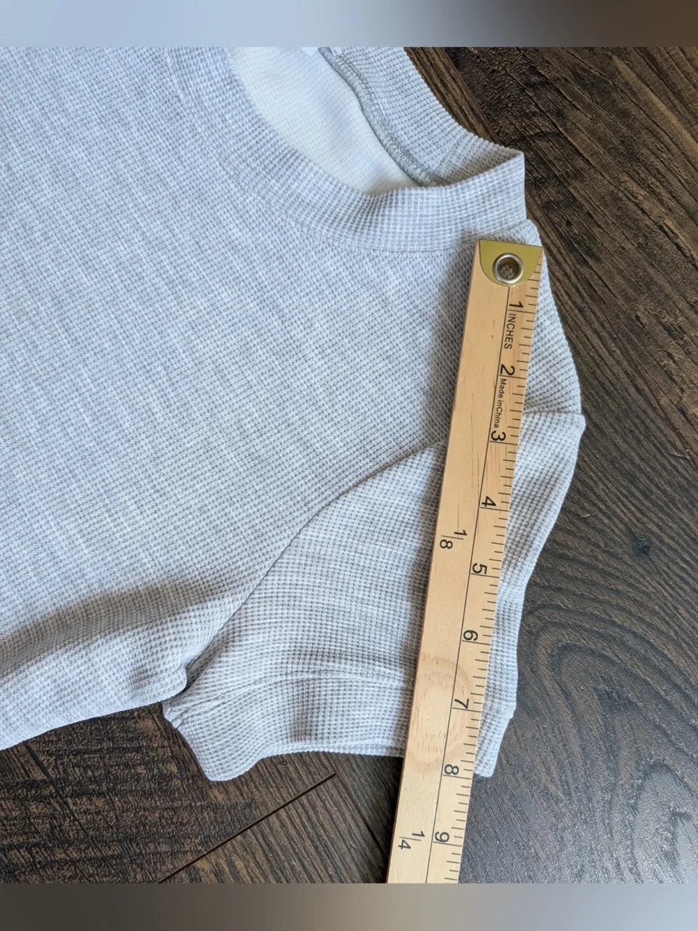 Alo Yoga Women’s Micro Waffle Sierra Cropped Short Sleeve Shirt Gray Size Small